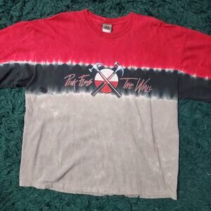 Vintage Pink Floyd The Wall Liquid Blue Tie Dye Band T-Shirt Mens XXL